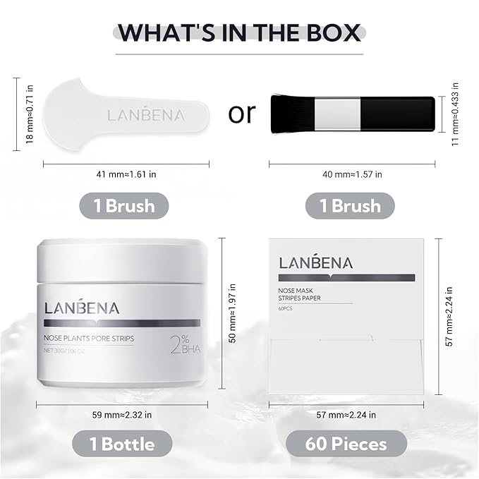 LANBENA Blackhead Remover - Peel Off Mask for Nose & Face, Blackhead Removal Kit 1.05oz