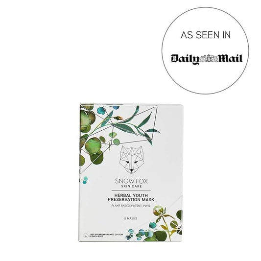 Snow Fox Herbal Youth Mask – 1 Pack Anti-Aging, Hydrating and Firming Mask with Super Greens Herbs that Boost Collagen and Elasticity Production for a Radiant Youthful Glow