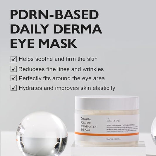 PDRN 360° Rejuvenating Eye Mask – Full Eye Area Care for Hydration, Firming & Elasticity with PDRN & Peptides – Targets Dark Circles, Puffiness & Fine Lines – 3.38 fl oz.