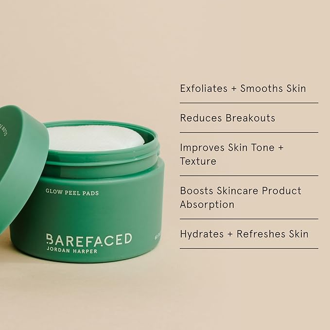 Barefaced Glow Duo - Glow Peel Pads & Toning Pads II for Exfoliated, Smoother, Brighter Skin