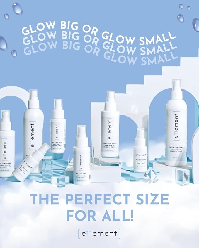 e11ement - Hypochlorous Acid Face and Skin Spray - HOCL- Safe for use on Acne Prone Skin - Eczema - Dry Scalp - Post Procedure -Toner - Eye Lash Cleanser - Face and Hand Cleanser (Large 8 oz.)