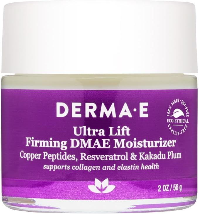 Derma E Firming DMAE Moisturizer - Copper Peptides, Resveratrol & Kakadu Plum - Supports Collagen and Elastin Health– Vegan Facial Skin Care, 2oz
