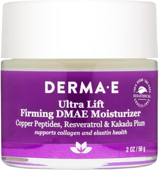 Derma E Firming DMAE Moisturizer - Copper Peptides, Resveratrol & Kakadu Plum - Supports Collagen and Elastin Health– Vegan Facial Skin Care, 2oz