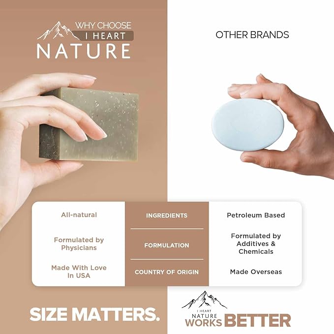 iHeart Patchouli Soap Refresher (2 Packs) - Earthy, Masculine Scent with Deep Cleansing and Moisturizing Mens Bar - With Shea butter for Rich Creamy Lather - Perfect for Men with Active Lifestyle