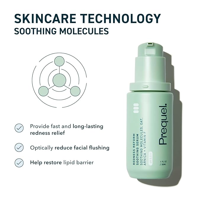 Prequel Skin Redness Reform, Calming Serum for Face. Advanced Clinical Optical Corrector for Redness and Discomfort. Soothing Face Serum with Oat Extract for Sensitive Skin. 1oz Pump