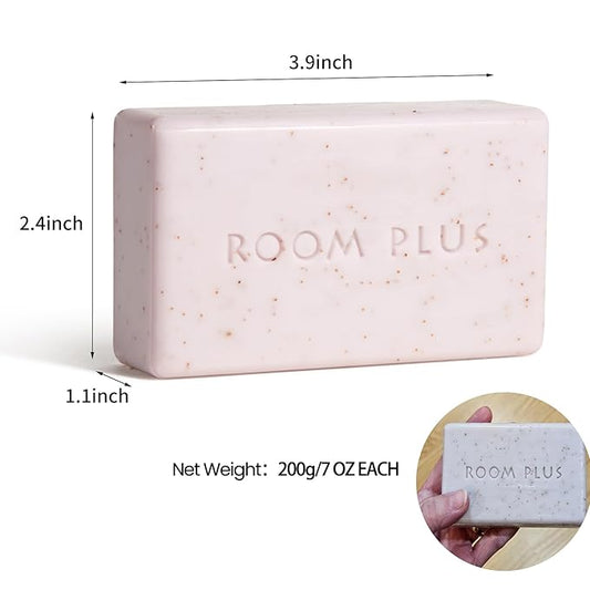 YESUN Fragrance Bar Soap, Big Brick of Bath Soap,Made with Organic Oils, 3-pack,1.3lb,Natural Soap Bar,Moisturizing clean, Floral Scent,Walnut Powder Exfoliates ROOMPLUS (vanilla)