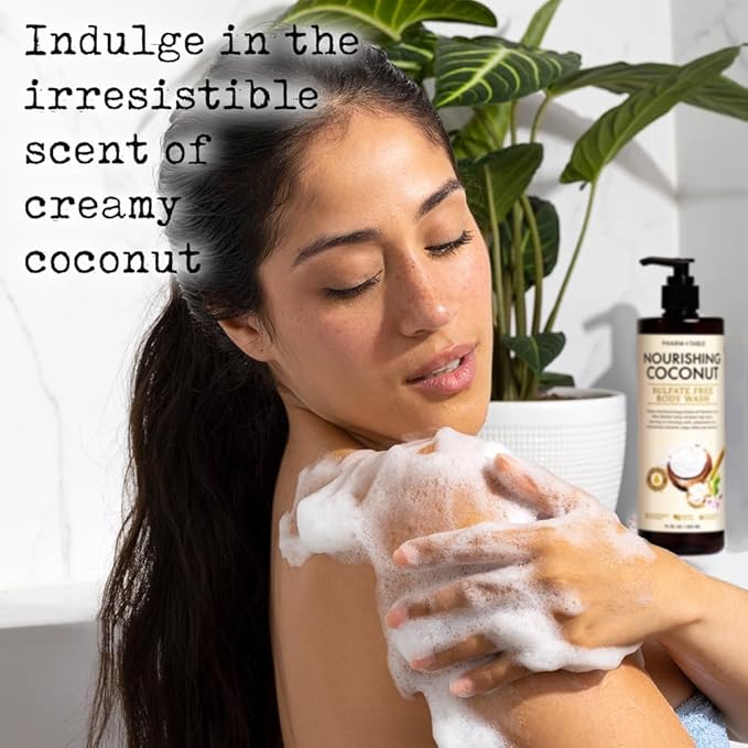 Nourishing Coconut Body Wash for Women and Men Softens and Soothes the Skin, Sulfate Free, 100% Cruelty Free, 480ml