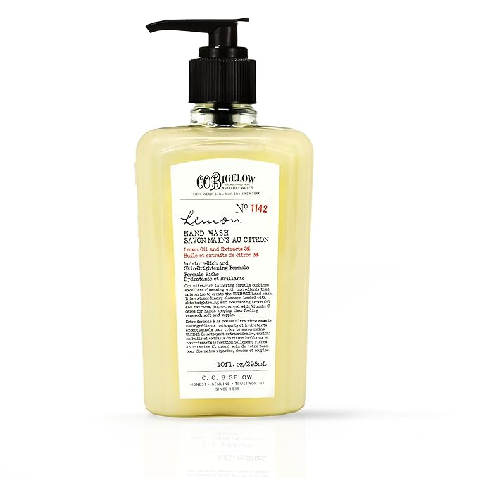 C.O. Bigelow Lemon Hand Wash, Liquid Hand Soap with Lemon Extract & Aloe Vera, 10 Fl Oz