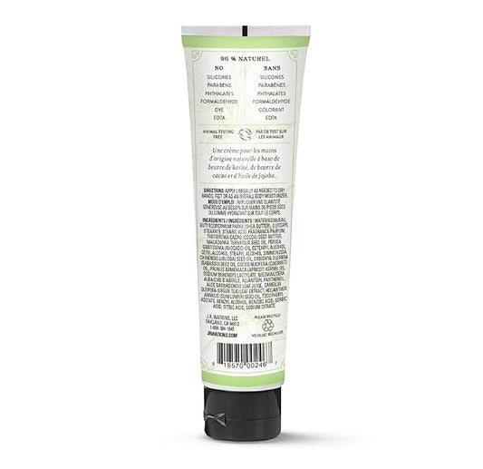 J.R. Watkins Natural Moisturizing Hand Cream, Hydrating Hand Moisturizer with Shea Butter, Cocoa Butter, and Avocado Oil, USA Made and Cruelty Free, 3.3oz, Aloe & Green Tea, Single