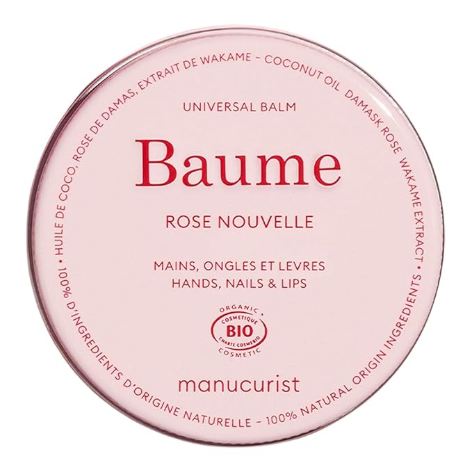 Manucurist Organic Hand Balm – Multi-Purpose 100% Organic Hand & Nail Lip Treatment – Coconut Oil, Damask Rose Oil – Magic Balm – Hand Care - Lip Care – Practical Gift for Women - Travel Beauty