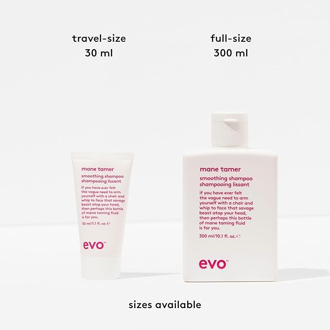 EVO Mane Tamer Smoothing Shampoo - Cleans, Smooths, & Strengthens Hair - Reduces Frizz - Travel Size, 30ml / 1.01fl.oz