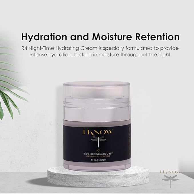 IKNOW R4 Night-Time Hydrating Cream, Hyaluronic Acid Restorative Night Cream, Revitalize with R4 Skincare, Moisturizer Face Cream, Hydrating Skincare for Renewing Night-Time Routine, (1.7oz)