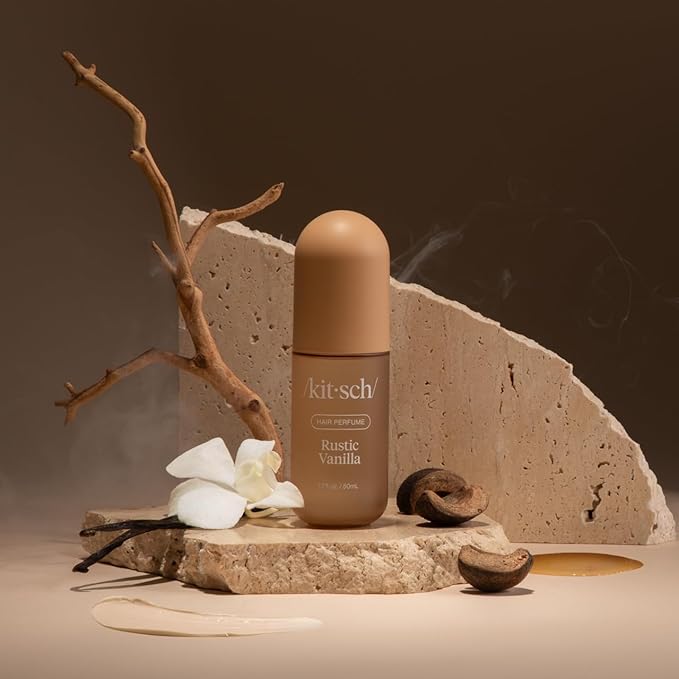 Kitsch Rustic Vanilla Hair Perfume for Women – Clean, Deodorizing & Patented Odor-Eliminating Technology Hair Spray & Body Mist - Warm Tonka, Vanilla Perfume & Cedar Blend - 50 ml