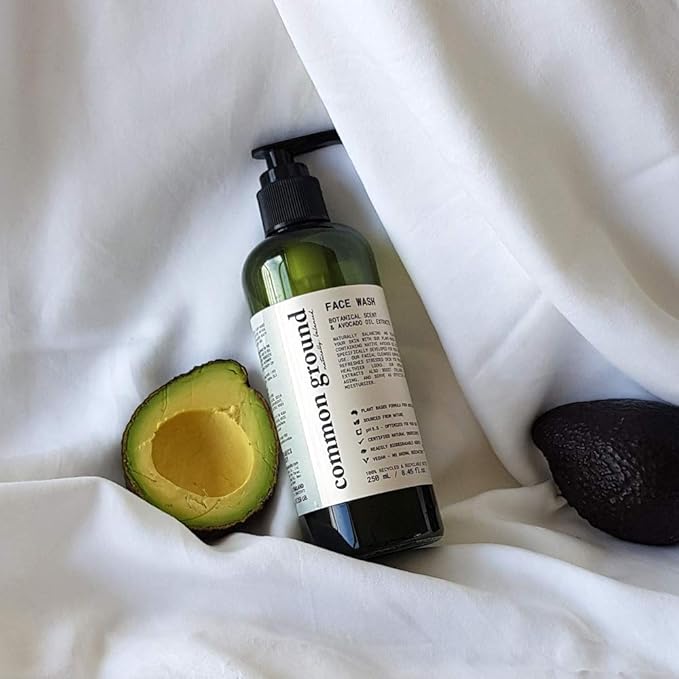 COMMON GROUND All Natural Face Cleanser Wash, Paraben & Cruelty Free, Normal, Oily, Dry, Sensitive, Organic, Vegan, Plant-Based, pH 5.5, Avocado Oil, Men, Women, 8.4 Fl Oz (2 Pack)