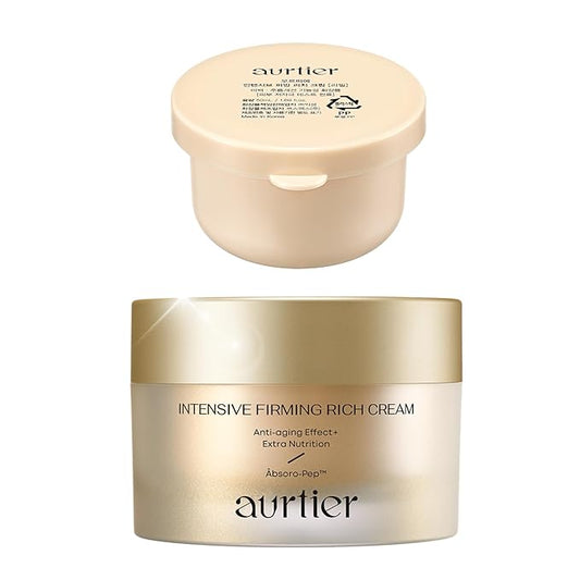 Intensive Firming Rich Cream & Refill, Anti-Aging Moisturizer with Collagen Peptides EGF Hyaluronic Acid for Wrinkle Smooths, Firming, Lifting & Deep Hydration 1.69 Oz * 2ea