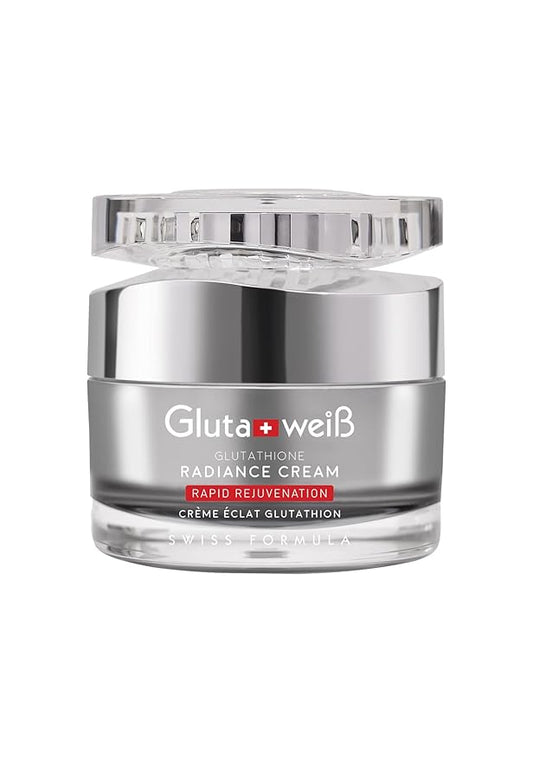 Glutaweis Glutathione & Hyaluronic Acid Cream – 72H Deep Hydration Moisturizer for Dark Spots, Pigmentation & Skin Firmness – Rumex, Vitamins B, C & E - Suitable for Sensitive Skin, 50ml