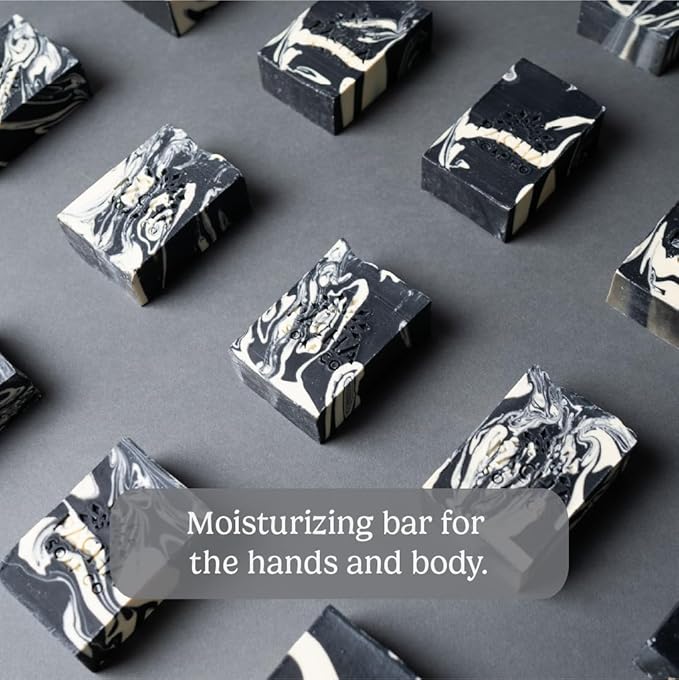 Pacha Soap Co. Bar Soap - Premium, Handcrafted, Hydrating, Natural Face Wash, Hand Cleanser, Body Wash, Soothing Essential Oils (Clarifying Charcoal, 5-Pack, 4 oz ea)