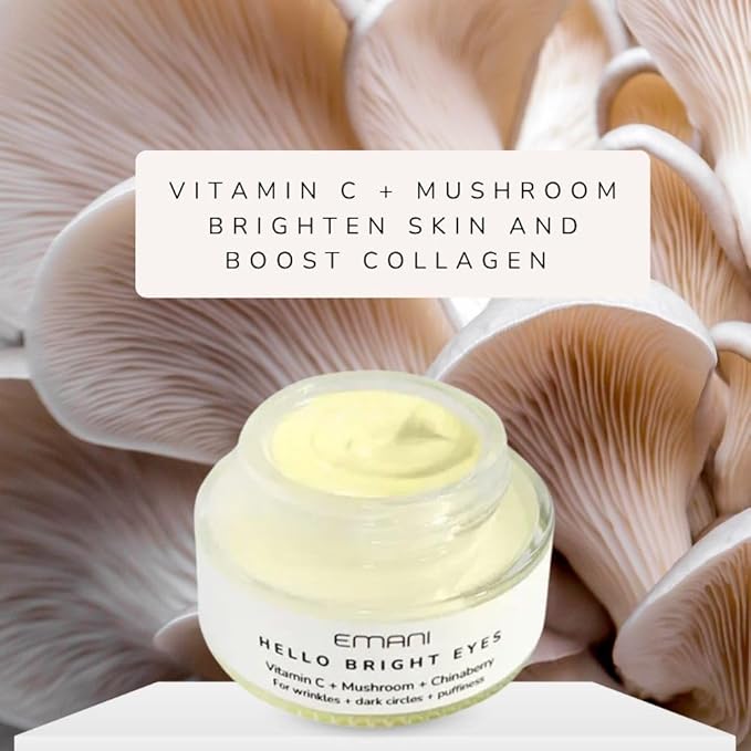 Emani Hello Bright Eyes - Vitamin C Super Eye Cream - Caffeine and Turmeric, Anti-Aging Eye Cream for Dark Circles, Puffiness, Wrinkles, Firming, Hydrating & Smoothing - Reduce Fine Lines 1 oz 30ml