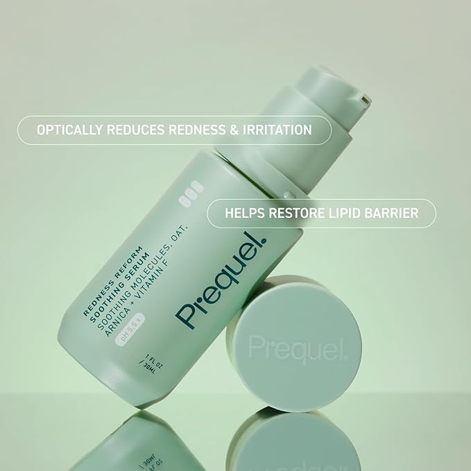 Prequel Skin Redness Reform, Calming Serum for Face. Advanced Clinical Optical Corrector for Redness and Discomfort. Soothing Face Serum with Oat Extract for Sensitive Skin. 1oz Pump