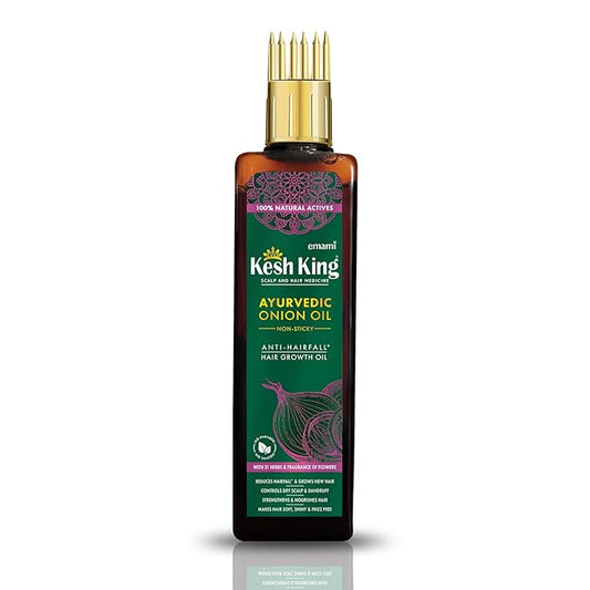 KESH KING Organic Onion Hair Oil with Curry Leaves | Anti Hair Loss & Fall Control Oil | Enhance Hair Growth | Makes Hair Soft, Shiny & Frizz-Free | 6.76 Fl Oz (200ml)