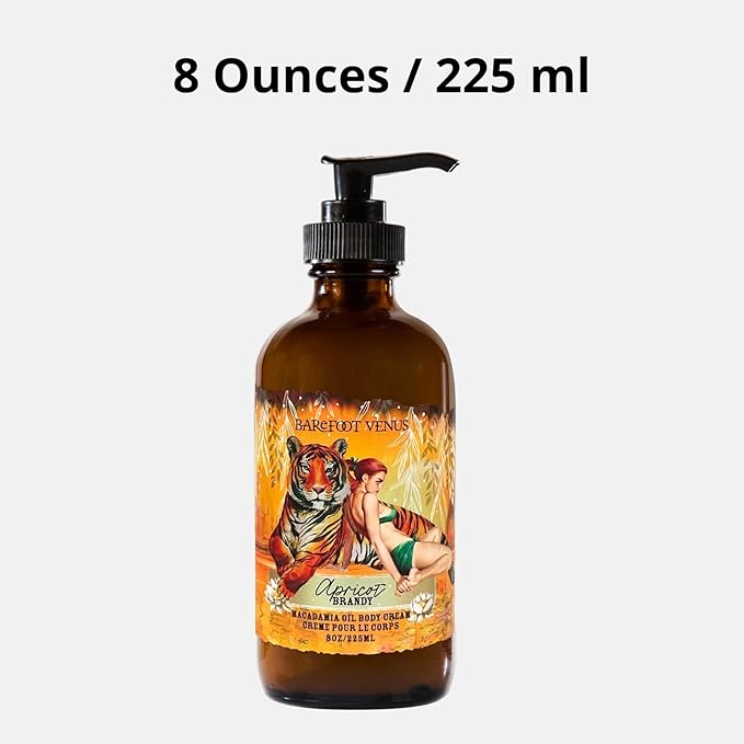 Barefoot Venus Macadamia Nut Oil and Almond Oil Body Cream 225 ML / 8 Oz (Apricot Brandy)