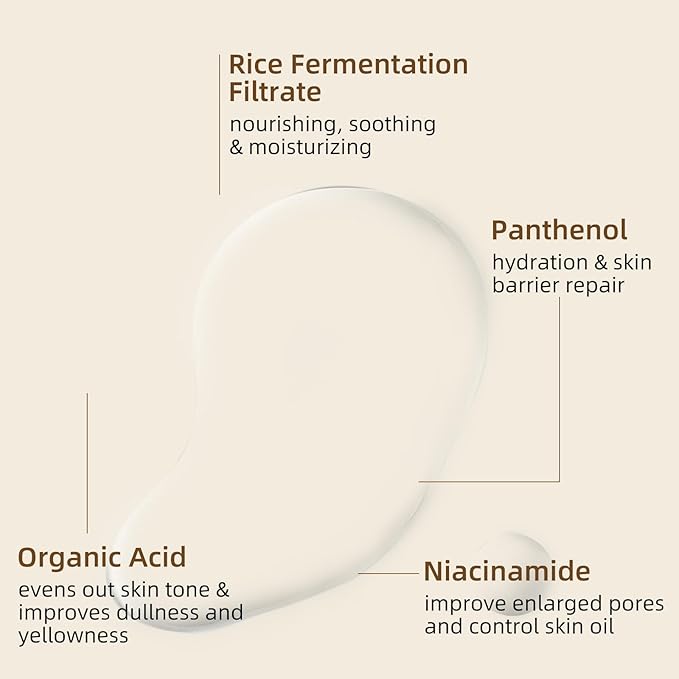 Rice Toner, Hydrating Toner for Face, Facial Toner for Women, Moisturizing, Nourishing, Skin Care for All Skin Types, 4.06fl.oz/120ml