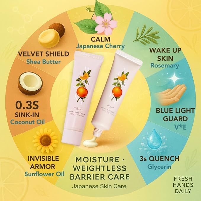 Shea Butter Hand Cream for Dry Cracked Hands,Japanese Skin Care Hand Lotion with Shea Butter, Coconut Oil, Hand Cream for Women,Travel Essentials,Travel Size 2pcs/50gx2/1.7fl.ozx2