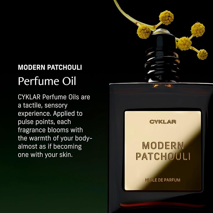 Perfume Oil Roll-On. Travel-Friendly Modern Patchouli Fragrance with Bergamot, Verbena, and Cashmere. Long-Lasting Essential Oil Parfum for Women and Men. 0.5 Fl Oz Scented Rollerball Bottle