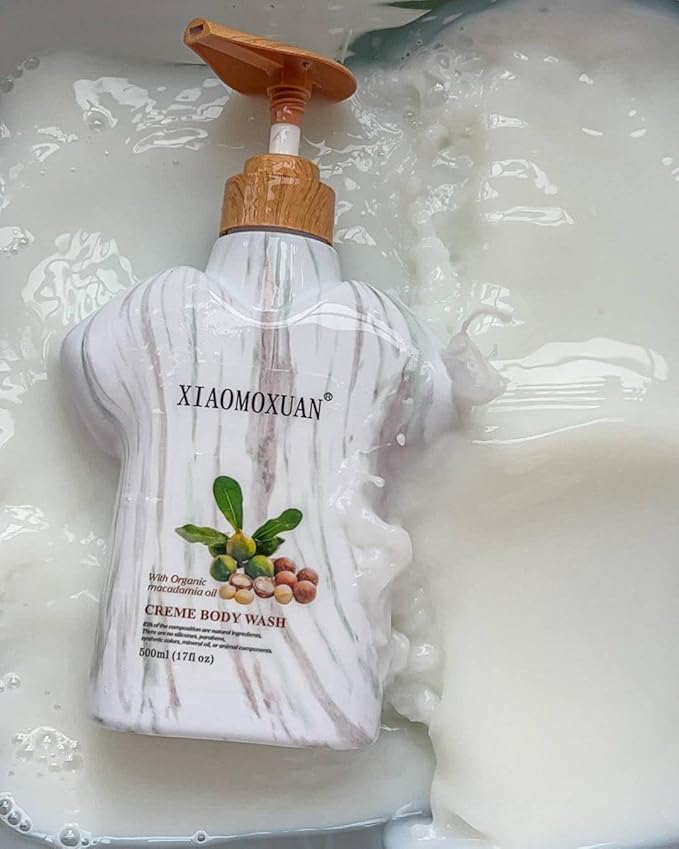 Xiaomoxuan Womens Body Wash Moisturizing Dry Skin Cream - Macadamia Nut-Oil Body Wash Women Smell Good All Day Sensitive Skin Treatment - Hydrating Skin-Care for Mature Women and Men