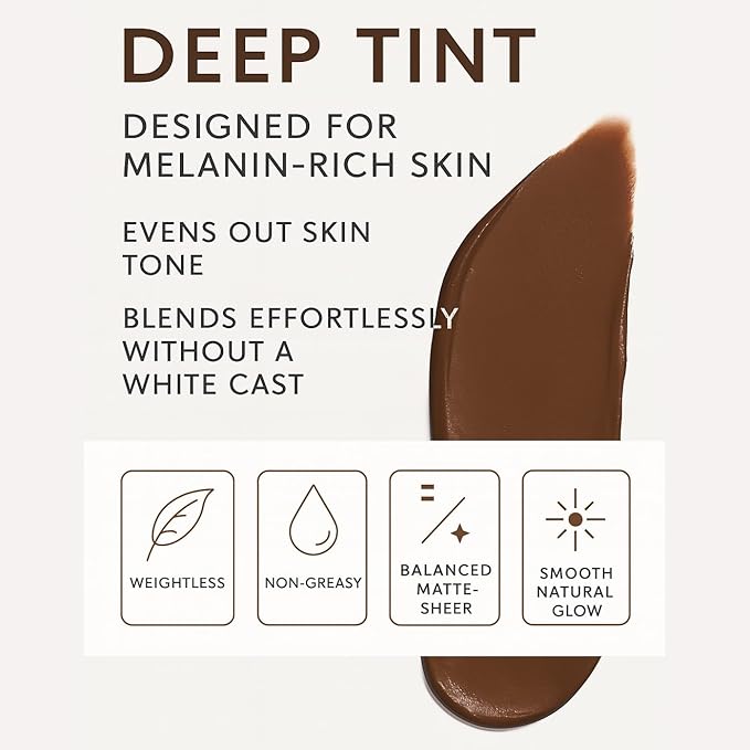 NAELI Anti Aging Tinted Moisturizer SPF 50, Mineral Sunscreen for Face with Zinc Oxide, Peptides & Ceramides, Natural Hydrating Dark Tint - 1.4 oz