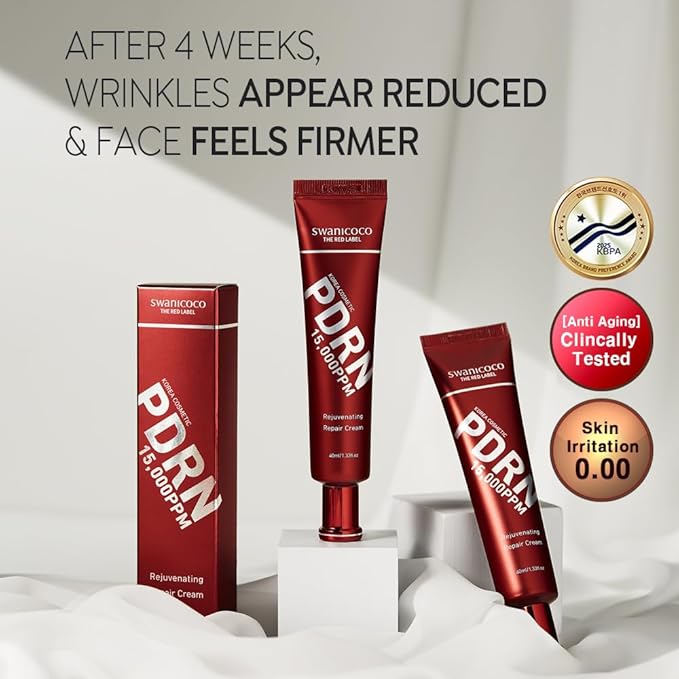 SWANICOCO PDRN Rejuvenating Repair Cream, 99.9% Pure Salmon DNA, Bakuchiol, Cica Exosome & Niacinamide, Anti-Aging, Wrinkle Care, Firming & Glow, Holiday Gift, Stocking Stuffer, 40ml / 1.35 fl oz