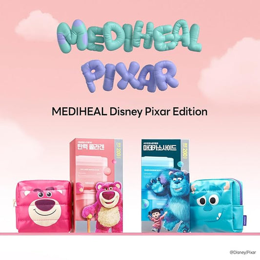 MEDIHEAL Teatree Trouble Toner Pads [Disney Pixar Edition] - Lactobacillus Sensitive Acne Prone Skin - Vegan Face Gauze, Full Size 100 + Refill 100 (200 Pads)