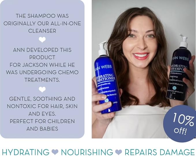 Hydrating Purifying Shampoo, Cleans, Moisturizes, Repairs- Purifying scalp cleanser. 6 Essential Oils, Coconut Oil, White tea & Ginger 16 oz