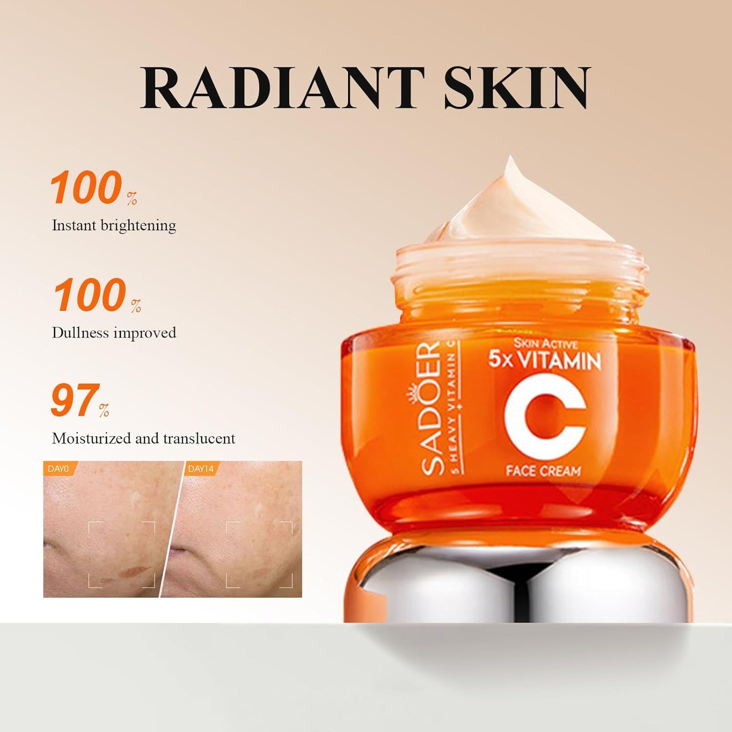 Vitamin C Skincare Set – Cleanser, Toner, Serum & Creams (Travel Size)