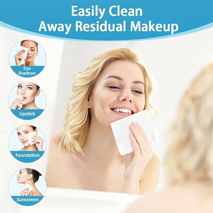 HOMEXCEL Face Towels, Disposable Face Towelette, Biodegradable Makeup Remover Dry Wipes, Super Soft Clean Facial Towels Wash Cloth for Sensitive Skin,600 Count