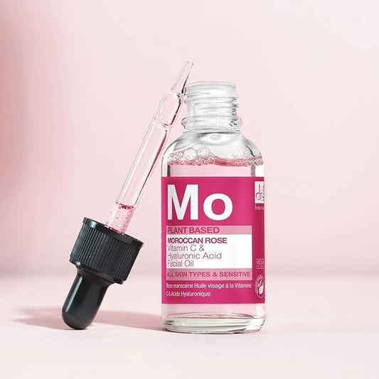 Dr Botanicals Moroccan Rose Oil -With Vitamin C & Hyaluronic Acid – Anti-Ageing, Brightening & Hydrating Water-Based Serum - Glow-Boosting Facial Oil for Radiant Skin – Made in UK – 30ml