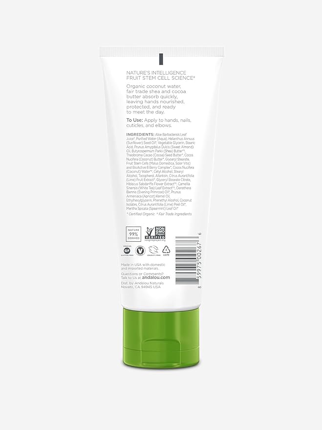 Andalou Naturals Lime Blossom Hand Cream, 3.4 Ounce