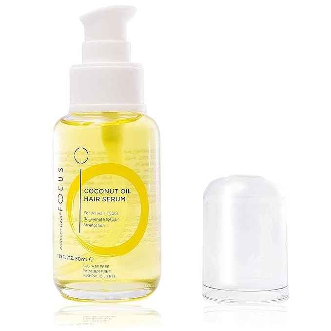 Coconut Oil Hairs Serum - Infused with Raw Virgin Olive Oil, Sweet Almond, Keratin, & Algae Extract - Rejuvenate, Strengthen and Restore Hair to Natural Beauty - 50ml (5 Pack)