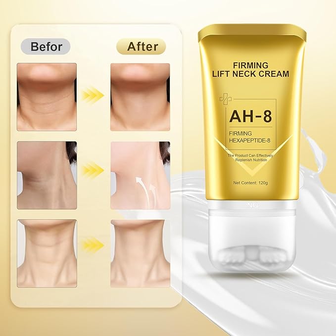 AH-8 Firming Neck Cream for Crepey Skin Body Care Comfort- Neck Firming Cream Contains Hexapeptide, Moisturizing, Tightening Lotions Cosmetic Skin Care & Repair for Women and men, Day & Night Use