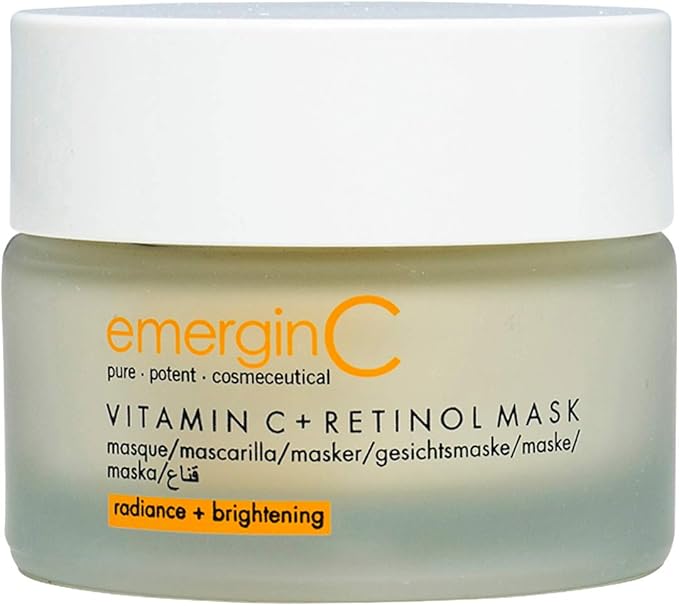 emerginC Vitamin C + Retinol Mask - Exfoliating Green Tea Face Mask with Kaolin Clay - Removes Dead Skin + Helps Improve The Appearance of Uneven Tone for Glowing Skin (1.7 oz, 50 ml)