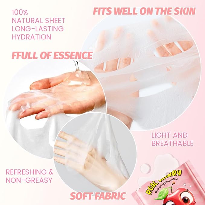 evpct 12 Pack Fruit Kids Face Masks for Kids Girls Spa, Girls Kids Facial Spa Day Slumber Sleepover Birthday Party Favors Supplies Kit for Girl, Kid Friendly Facial Face Masks Bulk Skincare for Kid, 3