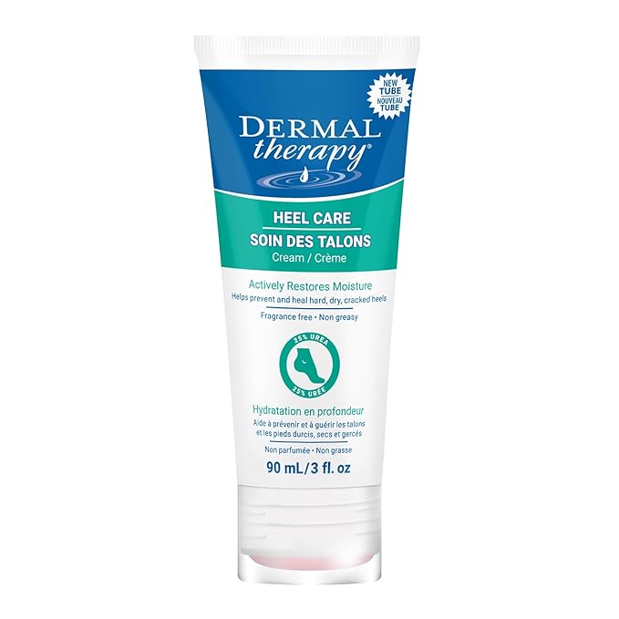 Dermal Therapy - Heel Care Cream, Foot Cream for Dry Cracked Heels, Intense Foot Moisturizer with Urea and AHA, Foot Lotion and Feet Exfoliator with Non-Greasy Formula, 3 o.z.