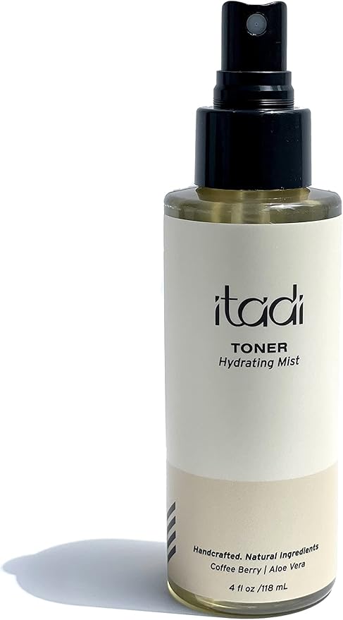 ITADI Organic Daily Natural Spray Toner for Face | Revitalizing Face Spray Mist Hydrating Infused w/Coffee Berry Extract | Ideal for Unclogging & Reducing Pores for Women & Men | 4 fl oz