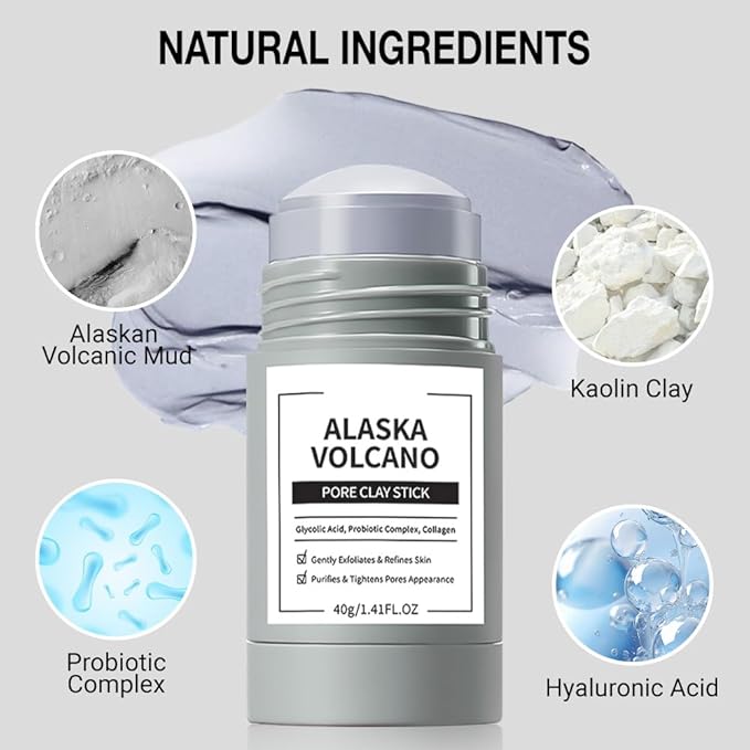Clay Mask For Face Skincare, Blackhead Remover Face Mask with Seaweed Mud Extract, Deep Pore Cleansing, Moisturizing, Skincare Facial Mask for Refining Pores and Controlling Oil, 40g/1.35oz