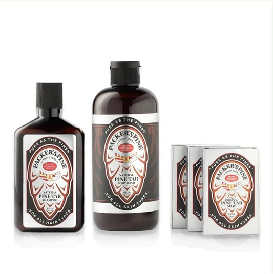 Packer's Pine The Original Bundle - Shampoo, Soap, Bodywash - Pine Tar Treatments