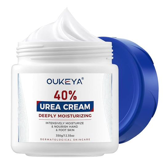 OUKEYA Urea Cream 40 Percent, Foot & Hand Cream for Dry Cracked, Urea Lotion for Feet Maximum Strength(12.35Oz)