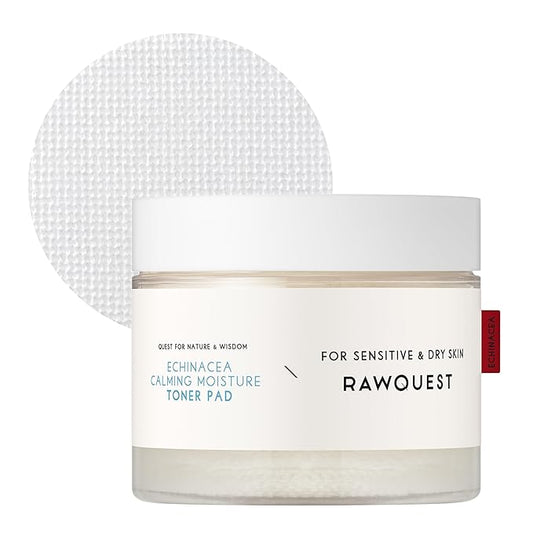 Echinacea Toner Pad 190ml (60ea), Instant Calming Irritation, Moisturizing, Redness Relief, Soothing, Hydrating, Soothing & Moisturizing, Hyaluronic Acid, Echinacea Extract for Sensitive Skin