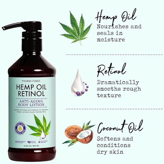 Hemp Oil Retinol Anti Aging Body Lotion 480ml