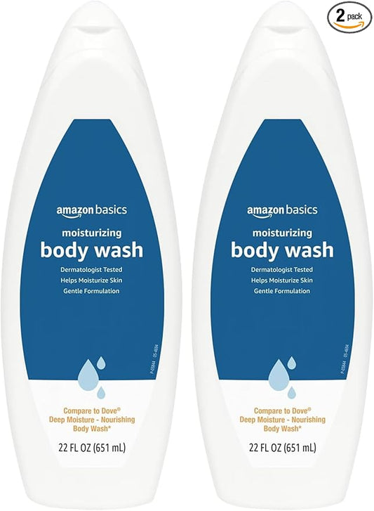 Amazon Basics Body Wash for Moisturizing Skin, Fresh, 22 fl oz (Pack of 2)