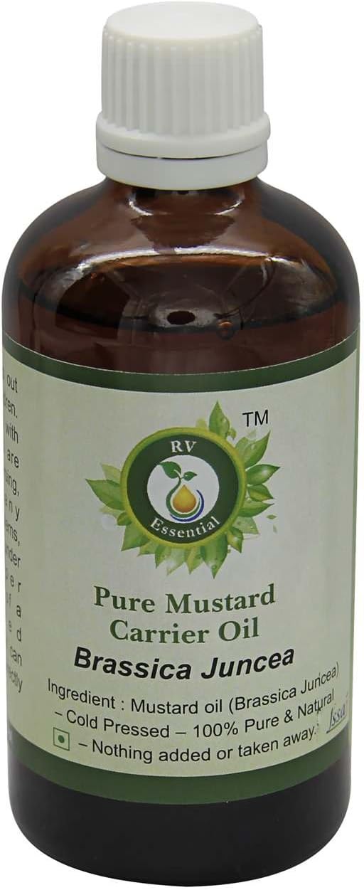 Mustard Oil | Brassica Juncea | Mustard Seed Oil | Unrefined | for Hair Growth | for Skin | for Massage | 100% Pure Natural | Cold Pressed | 10ml | 0.338oz by R V Essential